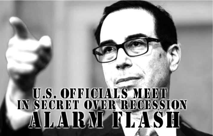 U.S. Officials Meet in Secret Over Recession Alarm Flash