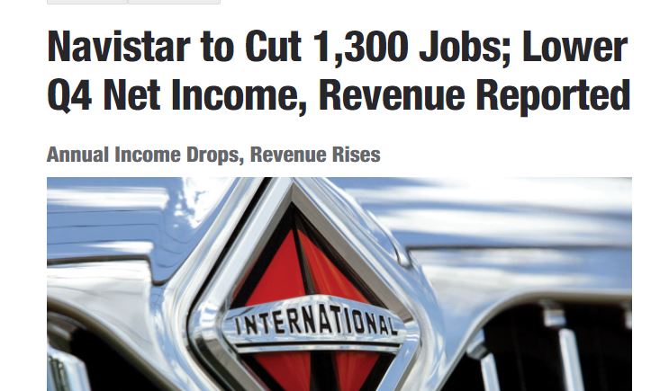 Navistar to Cut 1,300 Jobs