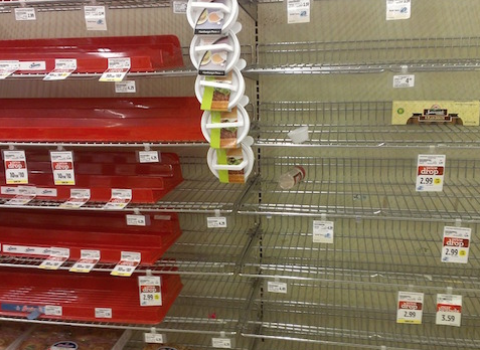 Panic buying results in rows of empty store shelves in Hong Kong as residents become “preppers” ahead of coronavirus spread